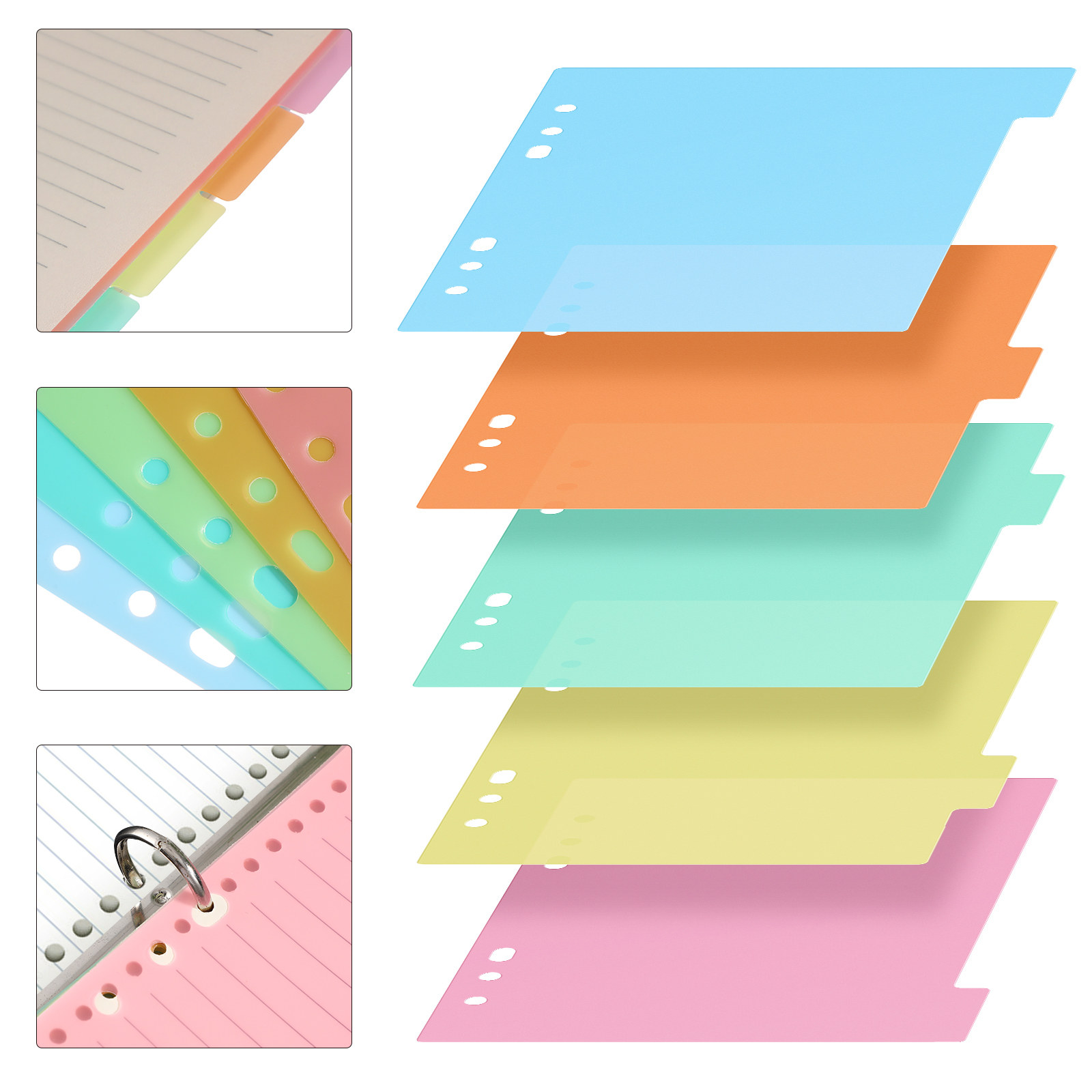 Index Tab Divider - 10Pcs Plastic Dividers Binder Index Tabs
