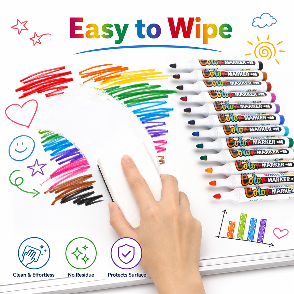 12 Colors Erase Whiteboard Mar - огляд і ціна Whiteboard Marker Set