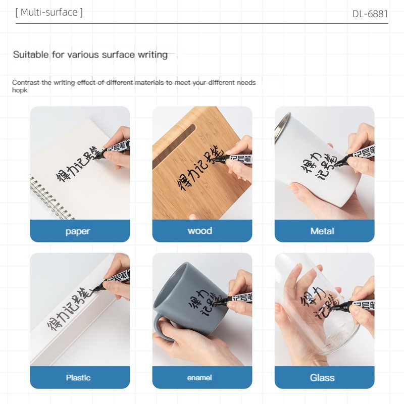 3/6 Pcs/set Deli Permanent Art - огляд і ціна Whiteboard Marker Set